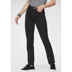 Straight-Jeans LEVI'S "724 High Rise Straight" Gr. 26, Länge 32, schwarz, Damen, Obermaterial: 62% Baumwolle, 28% Viskose, 8% Polyester, 2% Elasthan, Jeans