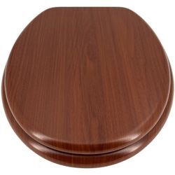 WC-Sitz ADOB, braun (nussbaum), B:37,5cm L:44,5cm, Holz, WC-Sitze, äußerst stabil, Messing verchromte Scharniere