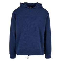 Kapuzensweatshirt URBAN CLASSICS "Urban Classics Herren Oversized Waffle Hoody" Gr. M, blau (dunkelblau) Herren Sweatshirts