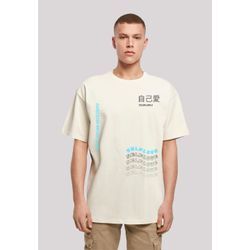 T-Shirt F4NT4STIC "Self Love OVERSIZE TEE", Herren, Gr. 4XL, beige (sand), Obermaterial: 100% Baumwolle, casual, oversize, Rundhals, Kurzarm ohne Bündchen, Shirts, Print