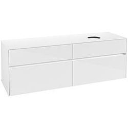 Villeroy und Boch Collaro Waschtischunterschrank C05100DH 160 x 54,8 x 50 cm, Waschtisch rechts, Glossy White