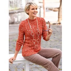 Strickpullover CASUAL LOOKS "Pullover" Gr. 36, rot (rostrot, ecru, meliert) Damen Pullover