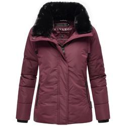 Winterjacke NAVAHOO "Frostii XIV", Damen, Gr. M (38), rot (weinrot), Material: 100% Polyester, modisch, gerade hüftbedeckend, hoch geschlossener Ausschnitt, Jacken, modische Damen Winter Steppjacke mit Kunstfellkragen