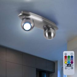 Decken Leuchte dimmbar Fernbedienung Wohnraum Kugel Spots dimmbar im Set inkl. RGB LED Leuchtmittel