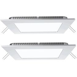 2er Set led Einbau Decken Beleuchtung alu Wohnraum Raster Tageslicht Lampen quadratisch