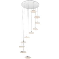 70 Watt led Decken Pendel Leuchte Wohn Zimmer Beleuchtung 10x Ringe Hänge Lampe weiß Globo 42506-70H