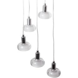 Design Hänge Decken Lampe Wohn Ess Zimmer Beleuchtung Glas Pendel Leuchte silber Brilliant G09073/15