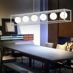 Etc-shop - led Pendel Decken Leuchte Glas Kugel Wohn Zimmer Beleuchtung Hänge Lampe silber