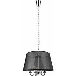 Etc-shop - Hängeleuchte Kronleuchter Luster Lüster Pendellampe Hängelampe Pendelleuchte, Metall Chrom, Schwarz, 5x E14, d x h 50 x 150 cm