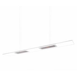 Etc-shop - Pendelleuchte Hängelampe Pendellampe Hängeleuchte, 2 flammig Metall Glas silber klar, 2x led 2x 10 Watt 1600 Lumen warmweiß, HxL 130x100 cm