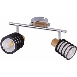 Decken Spot Lampe Wohn Zimmer Glas Leuchte Holz Strahler fernbedienung inkl. rgb led Leuchtmittel