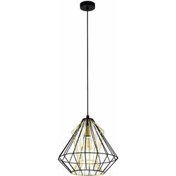 Eglo - Pendel Decken Leuchte Käfig Gitter Ess Zimmer Retro Messing schwarz Hänge Lampe 43118