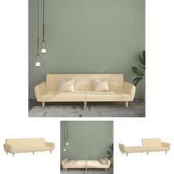 The Living Store - Schlafsofa 2-Sitzer Creme Stoff - Sofas - Creme