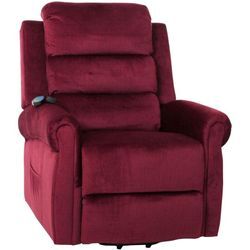 Fernsehsessel HHG 717, Relaxsessel, Liegefunktion Aufstehhilfe Massage Heizfunktion, Stoff 220g/m² Chenille bordeaux