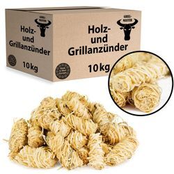 Holzwolle Kamin Grill 10 kg Holz Anzuender Wachs Anzünder für Ofen Kaminanzuender Wolle Grillanzuender Feuer Outdoor Feuerschale Garten Kaminanzünder