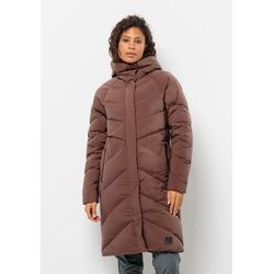 Daunenmantel JACK WOLFSKIN "MARIENPLATZ COAT W" Gr. XL (46), braun (wild, ginger), Damen, OBERSTOFF: 87% POLYAMID, 13% ELASTHAN; FUTTER: 100% POLYESTER; FÜLLUNG: 90% ENTENDAUNEN, 10% FEDER;, Mäntel