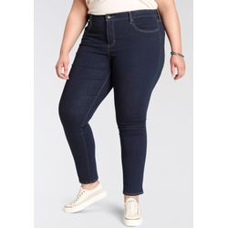 Skinny-fit-Jeans LEVI'S PLUS "311 PL SHAPING SKINNY" Gr. 16 (46), Länge 32, blau (rinsed), Damen, Denim/Jeans, Obermaterial: 80% Baumwolle, 19% Polyester, 1% Elasthan, Jeans, figurformend mit Stretch