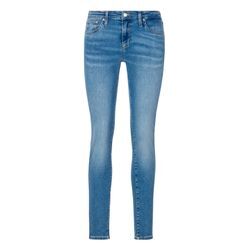 Skinny-fit-Jeans TOMMY JEANS "Tommy Jeans - Damenjeans SOPHIE - Low Waist - Skinny Fit" Gr. 31, Länge 30, blau (denim medium), Damen, Obermaterial: 92% Baumwolle, 6% Elastomultiester, 2% Elasthan, Jeans, Röhrenjeans mit niedriger Leibhöhe