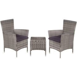 Vidaxl - 3-tlg. Bistro-Set Poly Rattan Grau