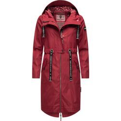 Funktionsparka NAVAHOO "Josinaa", Damen, Gr. S (36), rot (bordeaux), Obermaterial: 100% Polyester, Futter: 100% Polyester, Wattierung: 100% Polyester, Ärmelfutter: 100% Polyester, casual, figurumspielend ca. Mitte Knie, Jacken, stylische Übergangs Outdoorjacke mit Kapuze