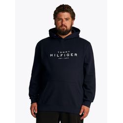 Sweatshirt "BT-TOMMY HILFIGER HOODY-B", Herren, Gr. 5XL, blau (desert sky), Sweatware, Obermaterial: 60% Baumwolle, 40% Polyester, TOMMY HILFIGER BIG & TALL, unifarben, casual, regular fit, Langarm elastischer Bund, Sweatshirts, in Großen Größen, Logostickerei