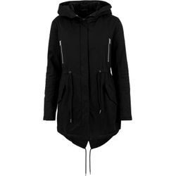 Parka URBAN CLASSICS "Urban Classics Damen Ladies Sherpa Lined Cotton Parka" Gr. S, schwarz, Damen, 98% Baumwolle, 2% Elasthan, unifarben, Jacken