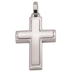 Ketten-Anhänger FIRETTI "Schmuck Geschenk Halsschmuck Anhänger für Halskette Kreuz", silber (edelstahlfarben), Schmuckanhänger, Damen, Edelstahl, 6,58 g, Made in Germany