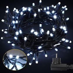 Hengda - TolleTour 10M led Lichterkette Weihnachtsdeko Beleuchtung IP44 Außen Innen Party Garten 8 Modi 100LEDs Kaltweiß