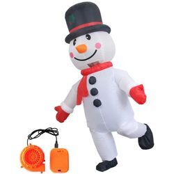 Weihnachten aufblasbares Schneemann-Kostüm, lustige Kleidung, aufblasbarer Overall, Urlaubsparty, Cosplay für Damen, Herren, Erwachsene, mit