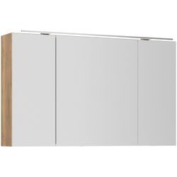 Spiegelschrank NOBILIA "Prina", braun (eiche sierra nachbildung), B:120cm H:72cm T:21cm, Schränke, in Breiten 60, 80, 100 und 120 cm, innenliegende Steckdose