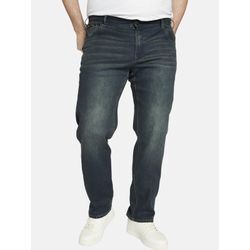 5-Pocket-Jeans CHARLES COLBY "Tiefbundjeans BARON TAHAMS", Herren, Gr. 28, blau (dunkelblau), Obermaterial: 75% Baumwolle CO. 23% Polyester PES. 2% Elasthan EL., klassisch, comfort fit lang, Hosen