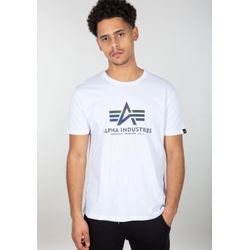 T-Shirt ALPHA INDUSTRIES "Alpha Industries Men - T-Shirts Basic T Rainbow Reflective" Gr. L, weiß, Herren, Shell: 100% Cotton, Shirts