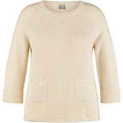 3/4 Arm-Pullover RABE Gr. 38, gelb (vanille) Damen Pullover in Strick-Optik