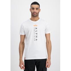 T-Shirt ALPHA INDUSTRIES "Alpha Industries Men - T-Shirts Relaxed Print T" Gr. L, weiß, Herren, Shell: 100% Cotton, Shirts