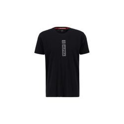 T-Shirt ALPHA INDUSTRIES "Alpha Industries Men - T-Shirts Alpha Puff Print T" Gr. L, schwarz, Herren, Shell Fabric: 100% Cotton, Shirts