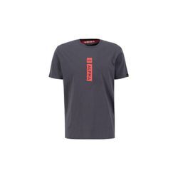 T-Shirt ALPHA INDUSTRIES "Alpha Industries Men - T-Shirts Alpha Puff Print T", Herren, Gr. L, grau (vintage grau), Obermaterial: 100% Baumwolle, Kurzarm, Shirts