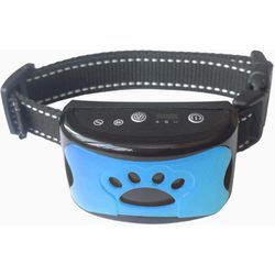 Cyslmuk - Blaues, wiederaufladbares Anti-Bell-Halsband für Hunde, Trainingshalsband für kleine, mittlere und große Hunde mit 2 Vibrations- und