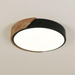 COMELY Holz LED -Deckenleuchte 30W moderne runde Deckenlampe perfekt für Schlafzimmer Badezimmer Küche Wohnzimmer Büro Ø30 cm Weißes Licht 4500k