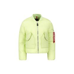 Bomberjacke ALPHA INDUSTRIES "Alpha Industries Women - Bomber Jackets MA-1 Padded Women", Damen, Gr. L, grün (arctic lime), Obermaterial: 100% Nylon, Füllung: 100% Polyester, Jacken