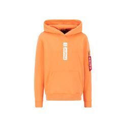 Hoodie ALPHA INDUSTRIES "Alpha Industries Men - Hoodies Alpha Puff Print Hoodie", Herren, Gr. L, orange (tangerine), Obermaterial: 80% Baumwolle, 20% Polyester, regular fit, Sweatshirts