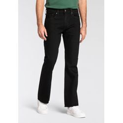 Bootcut-Jeans LEVI'S "527 SLIM BOOT CUT", Herren, Gr. 38, Länge 32, schwarz (in a minute rinse), Denim/Jeans, Obermaterial: 99% Baumwolle, 1% Elasthan, casual, slim fit, Jeans, in cleaner Waschung