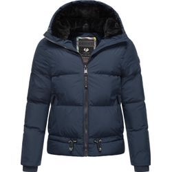 Steppjacke RAGWEAR "Briony", Damen, Gr. M (38), blau (navy), Obermaterial: 100% Polyester, Innenfutter: 100% Polyester, Wattierung: 100% Polyester, casual, normal hüftbedeckend, hoch geschlossener Ausschnitt, Langarm Ärmel ohne Ärmelschlitz Rippstrickbündchen, Jacken, Wasserdichte Damen Winterjacke mit Kapuze