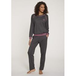 VIVANCE DREAMS Pyjama mehrfarbig Gr. 32/34 für Damen. Rundhals und Kontraststreifen, Kontrastnaht. Regular Fit