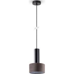 Pendelleuchte PACO HOME "VELUTA" Lampen Gr. Ø 15cm H: 17,5cm, schwarz Wohnzimmer Hängeleuchte Stoffschirm Esszimmer Modern GU10