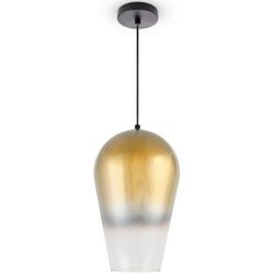 PACO HOME Pendelleuchte "DALIA", Esstisch Glas Lampenschirm Hängeleuchte Wohnzimmer Modern E27, Lampen, schwarz, Ø 22cm H: 35,4cm