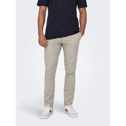 Anzughose ONLY & SONS "ONSMARK PETE SLIM DOBBY 0058 PANT NOOS", Herren, Gr. 28, Länge 30, grau (fallen rock), Obermaterial: 88% Baumwolle, 9% Polyester, 3% Elasthan, Basic, slim fit, Hosen