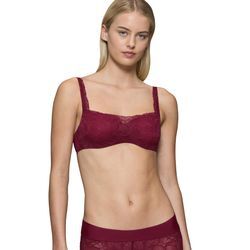 Balconnet-BH TRIUMPH "Body Make-Up Illusion Lace Balconette" Gr. 75, Cup B, rosa (woodrose), Damen, Obermaterial: 51% Polyamid, 37% Polyester, 12% Elasthan, unifarben, leicht glänzend, BHs, Stretch-Spitze