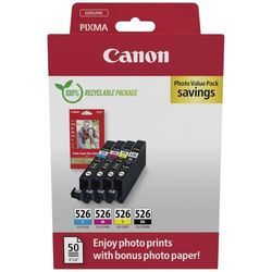 Canon Druckerpatrone CLI-526 BK/C/M/Y Photo Value Pack Original Kombi-Pack Schwarz, Cyan, Magenta, Gelb 4540B019