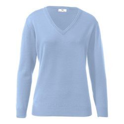 V-Pullover aus 100% Schurwolle Pure Tasmanian Wool Peter Hahn blau