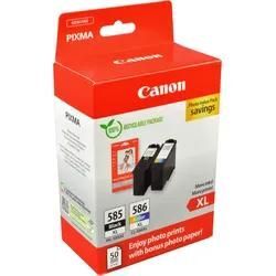 2 Canon Tinten 6204C005 Photo Value Pack PG-585XL + CL-586XL 4-farbig + Papier